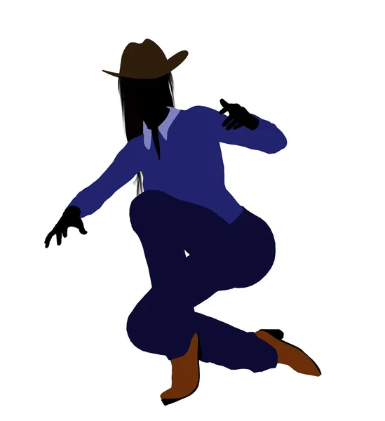 Cowgirl ilustração silhueta 2 — Fotografia de Stock