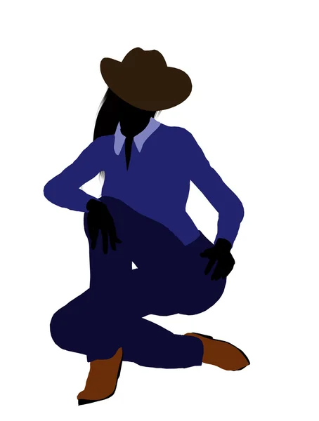 Cowgirl Illustration Silhouette2 — Stockfoto