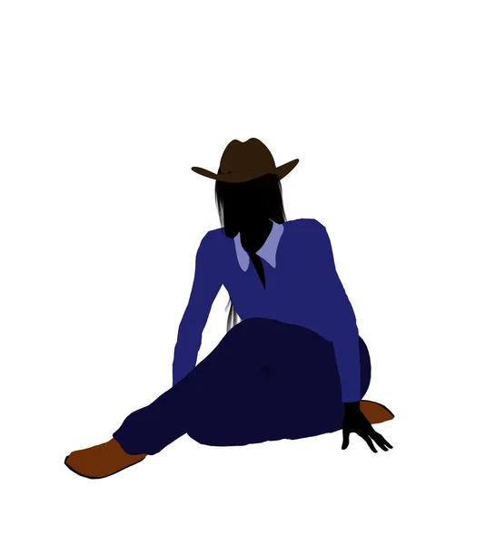 Cowgirl ilustracja silhouette2 — Zdjęcie stockowe