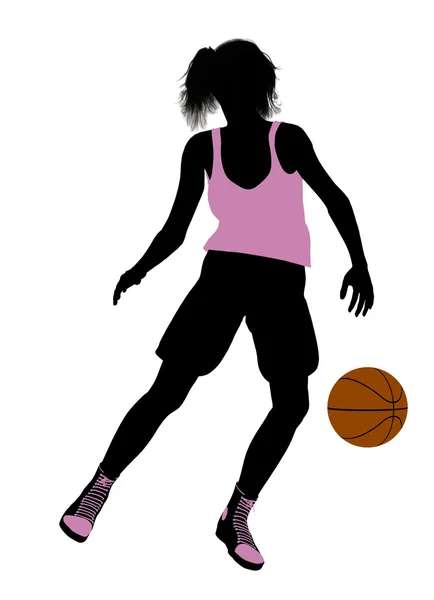 Ženský basketbalový hráč ilustrace silhouette — Stock fotografie