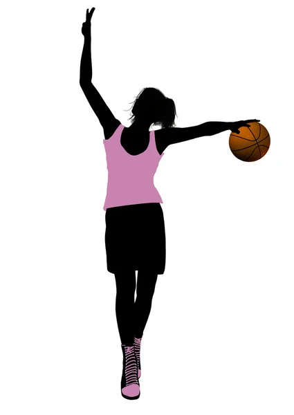 Γυναικείο μπάσκετ παίκτης εικονογράφηση σιλουέτα — Φωτογραφία Αρχείου