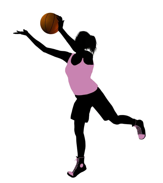 Koszykówka kobiet gracz ilustracja sylwetka — Zdjęcie stockowe