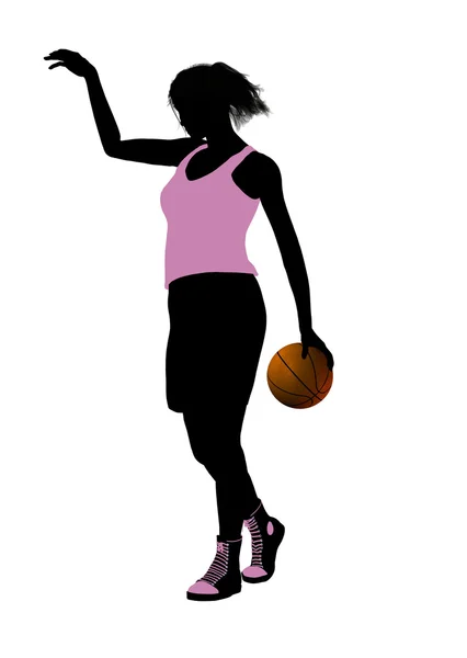 Femmina Basket Player Illustrazione Silhouette — Foto Stock
