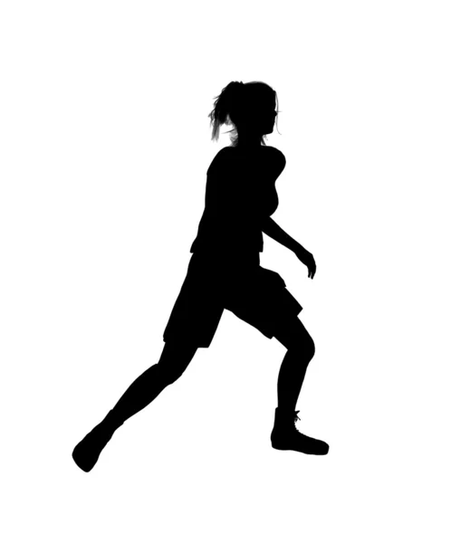 Vrouwelijke basketbal speler illustratie silhouet — Stockfoto
