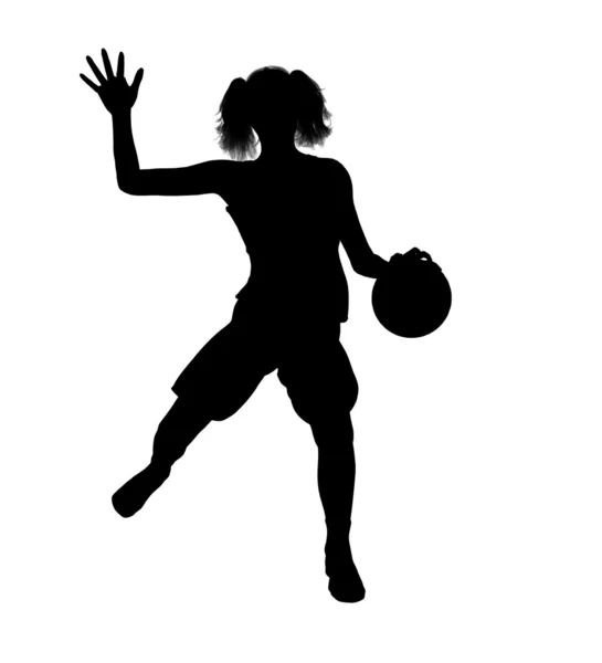 Γυναικείο μπάσκετ παίκτης εικονογράφηση σιλουέτα — Φωτογραφία Αρχείου