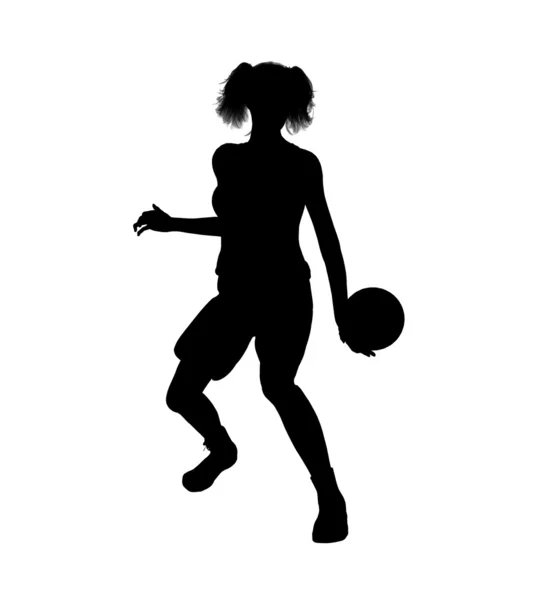Silueta de ilustración de jugador de baloncesto femenino — Foto de Stock