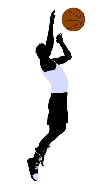 Maschio pallacanestro giocatore illustrazione silhouette — Foto Stock