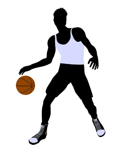 Silueta de ilustración de jugador de Baloncesto Masculino — Stok fotoğraf