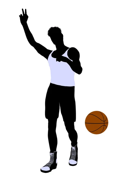 Mužský basketbalový hráč ilustrace silhouette — Stock fotografie