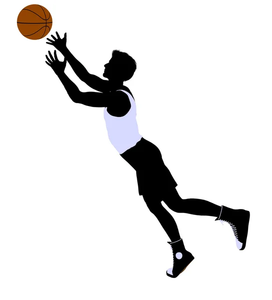 Manliga basket spelaren illustration siluett — Stockfoto