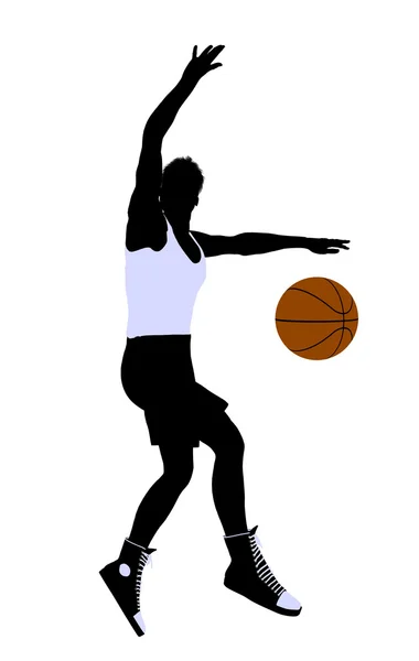 男子バスケット ボール選手の図のシルエット — ストック写真