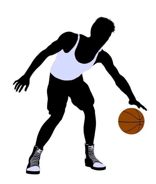 Αρσενικό μπάσκετ παίκτης εικονογράφηση σιλουέτα — Φωτογραφία Αρχείου
