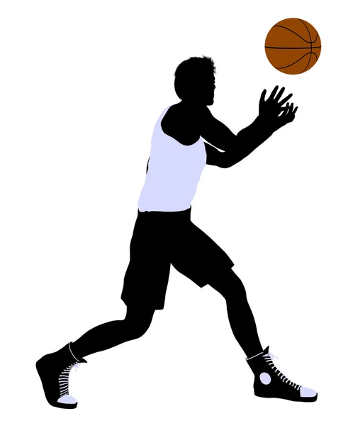 Férfi kosárlabda játékos illusztráció sziluett — Stock Fotó