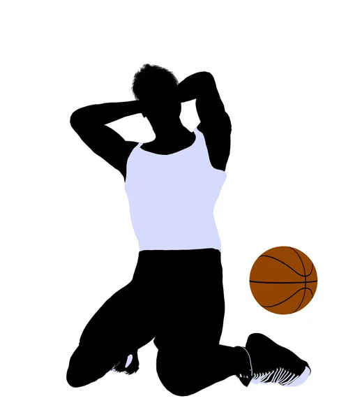 Koszykówka mężczyzn gracz ilustracja sylwetka — Zdjęcie stockowe