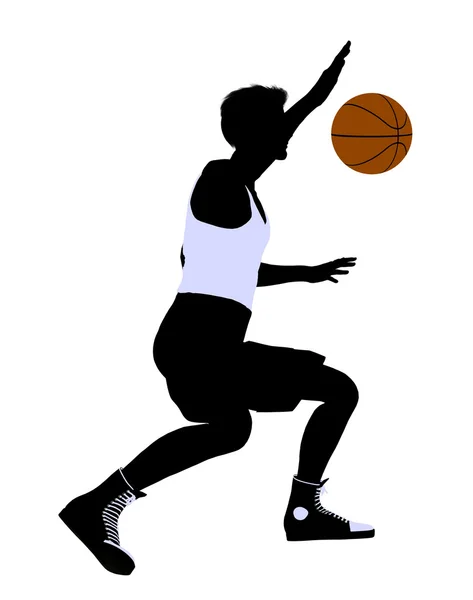 男子篮球球员图剪影 — 图库照片
