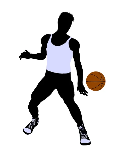 Manliga basket spelaren illustration siluett — Stockfoto