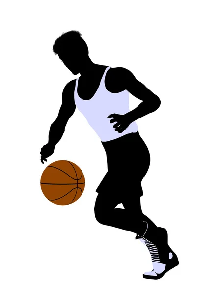 男子篮球球员图剪影 — 图库照片