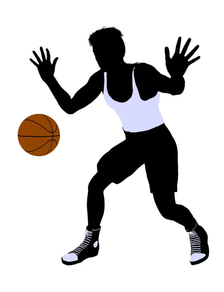 Мужской баскетбольный силуэт — стоковое фото