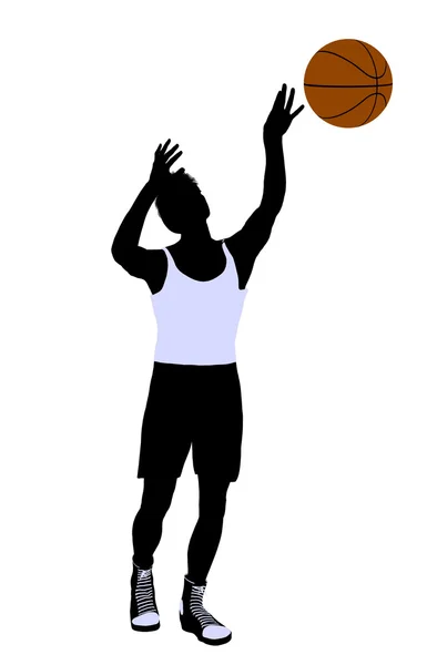 Jogador de basquete masculino ilustração silhueta — Fotografia de Stock