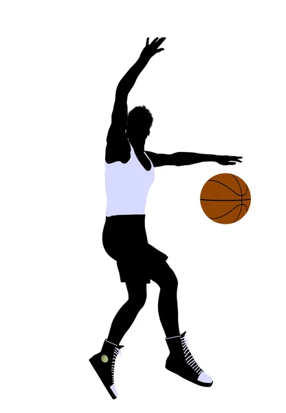 Αφρικανική αμερικανική μπάσκετ παίκτης εικονογράφηση — Φωτογραφία Αρχείου