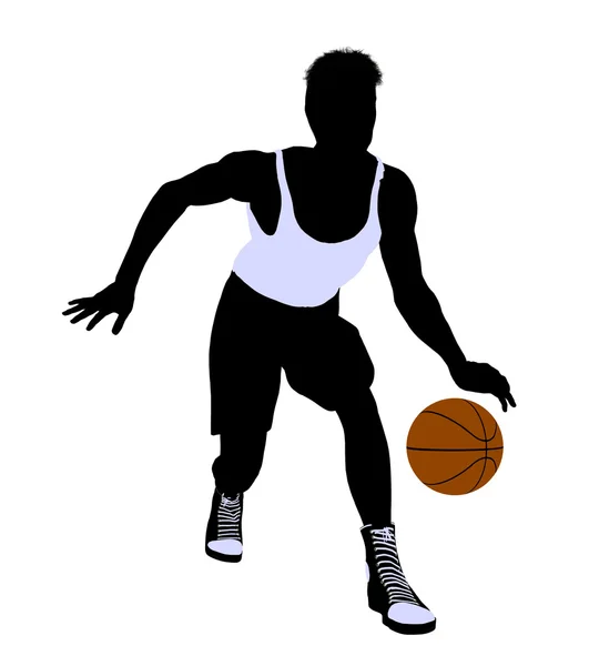 Mužský basketbalový hráč ilustrace silhouette — Stock fotografie