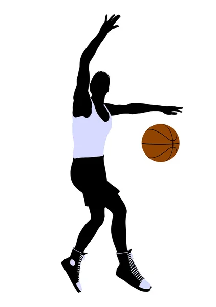 Αφρικανική αμερικανική μπάσκετ παίκτης εικονογράφηση — Φωτογραφία Αρχείου