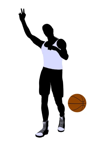 Illustration eines amerikanischen Basketballspielers — Stockfoto