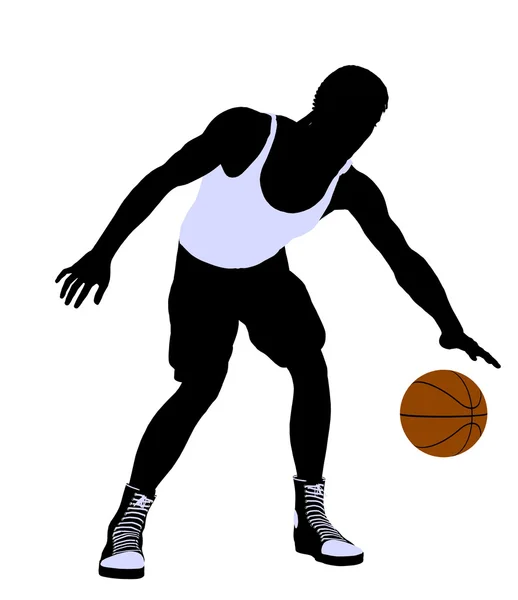 Africano American Basketball Player Ilustração — Fotografia de Stock