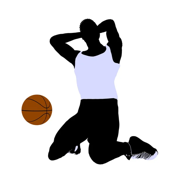Afryki amerykański koszykarz gracz ilustracja — Zdjęcie stockowe
