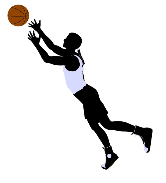 Афро-американських баскетбол гравець ілюстрація — стокове фото