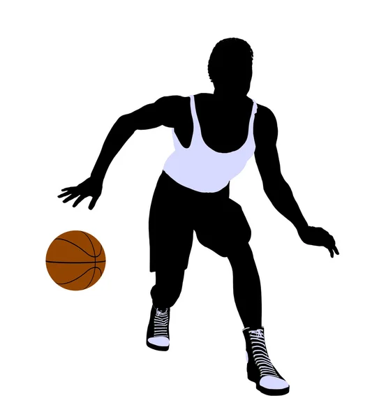 Illustrazione del giocatore di basket afroamericano — Foto Stock