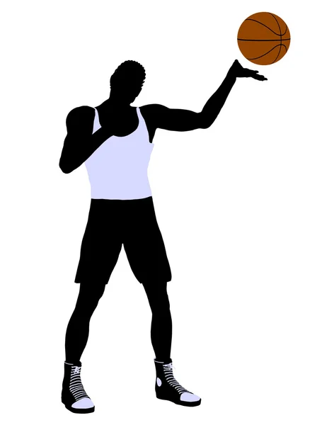Afro-Amerikan basketbol oyuncusu illüstrasyon — Stok fotoğraf