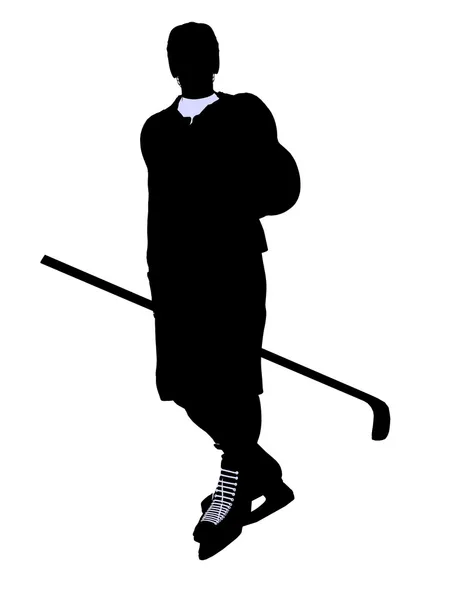 Силуэт мужской хоккейной иллюстрации — стоковое фото