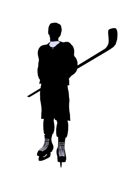 Силуэт мужской хоккейной иллюстрации — стоковое фото