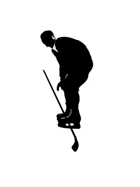 Férfi jégkorong illusztráció sziluett — Stock Fotó
