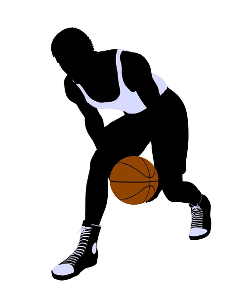 アフリカ系アメリカ人のバスケット ボール選手の図 — ストック写真