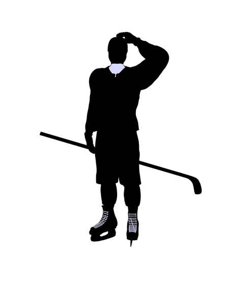 Silueta de ilustración de hockey masculino —  Fotos de Stock