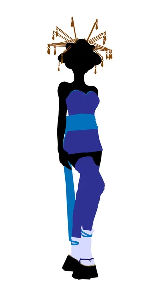 stock image Geisha Girl Illustration Silhouette