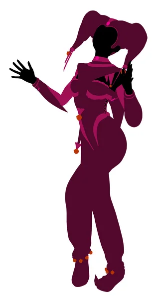 Girl Joker Illustration Silhouette — Stock Photo, Image