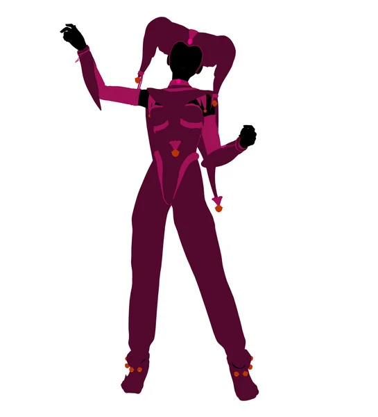 Дівчина Джокер ілюстрація силует — стокове фото