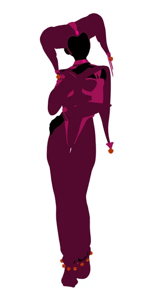 Дівчина Джокер ілюстрація силует — стокове фото