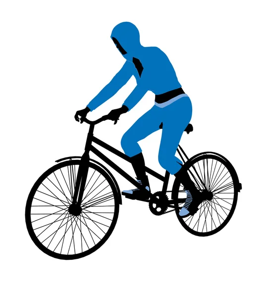 Vrouwelijke fiets rider illustratie silhouet — Stockfoto