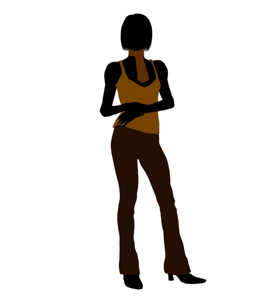 Casual kvinna illustration siluett — Stockfoto