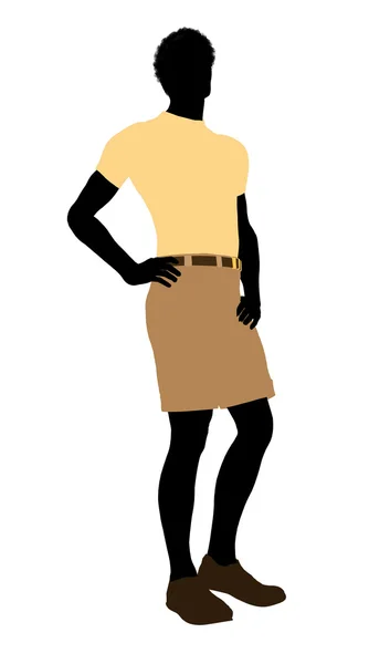 Casual kleding Afrikaanse Amerikaanse illustratie silh — Stockfoto