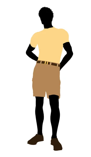 Casual Dress African American Illustration Silh — Stock Photo, Image