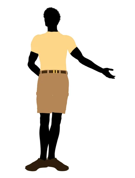 Sukienka dorywczo african american ilustracja silh — Zdjęcie stockowe
