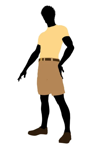 Casual Dress African American Illustration Silh — Stock Photo, Image