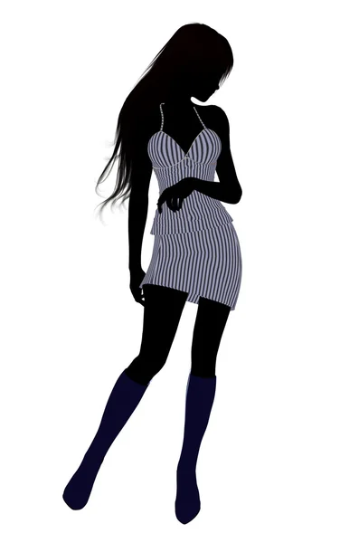 Meisje illustratie silhouet — Stockfoto
