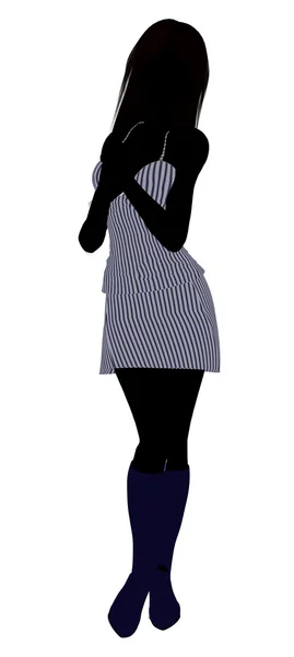 Dziewczynka ilustracja sylwetka — Zdjęcie stockowe