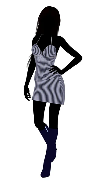 Mädchen Illustration Silhouette — Stockfoto